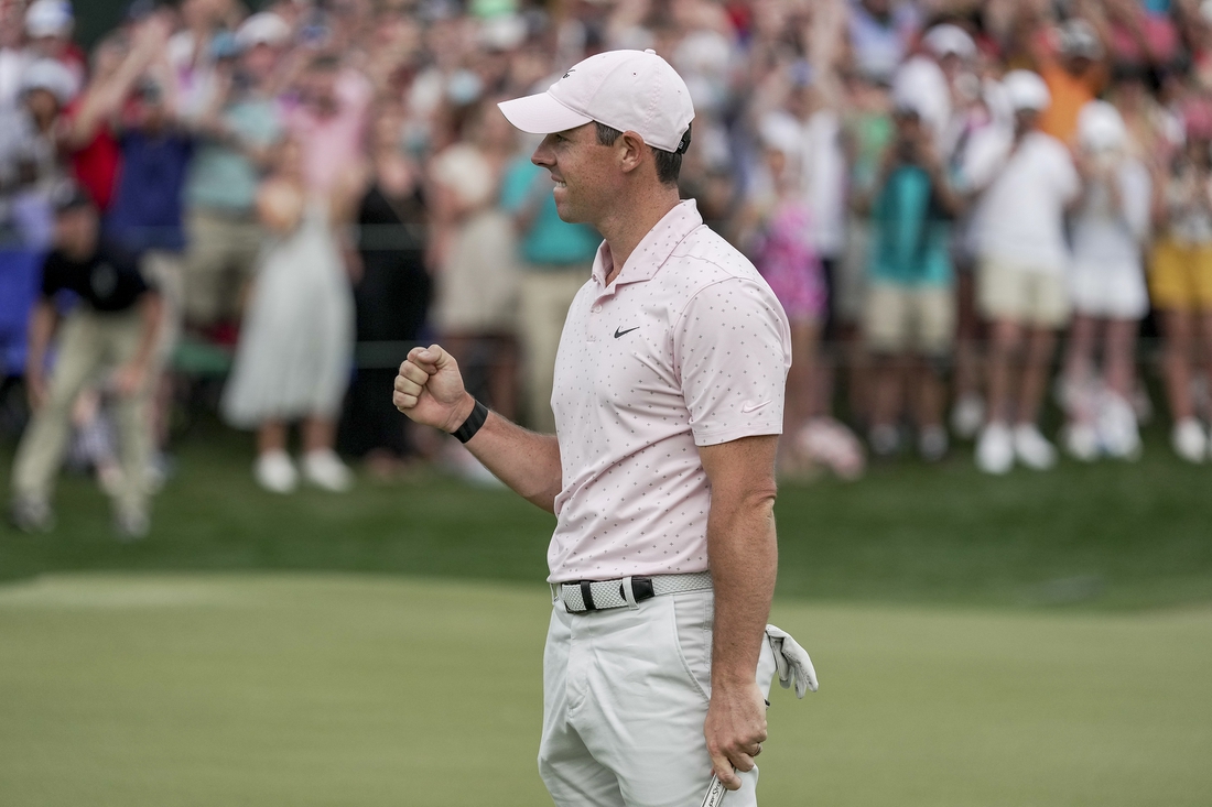 Golf Glance: Rory McIlroy defends at new Wells Fargo venue